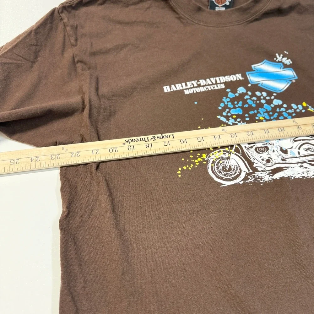 Harley Davidson Vintage Brown Graphic T‎ Shirt Men XL Cotton Cancun Mexico